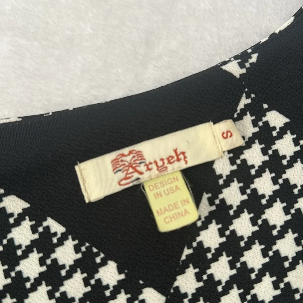 Aryeh Anthropologie Women's Argyle Houndstooth Goth Maximalist Mini Dress Size S